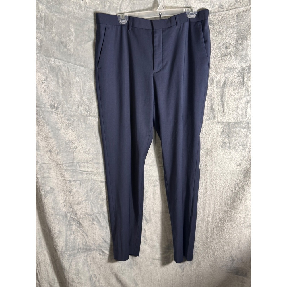 Express Mens Extra Slim Fit Navy Wool Blend‎ Dress Pants Size 34x30